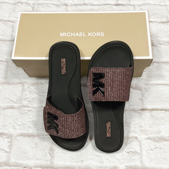 MICHAEL KORS MK Slide In Glitter Black Multi Color - Picture 4 of 7